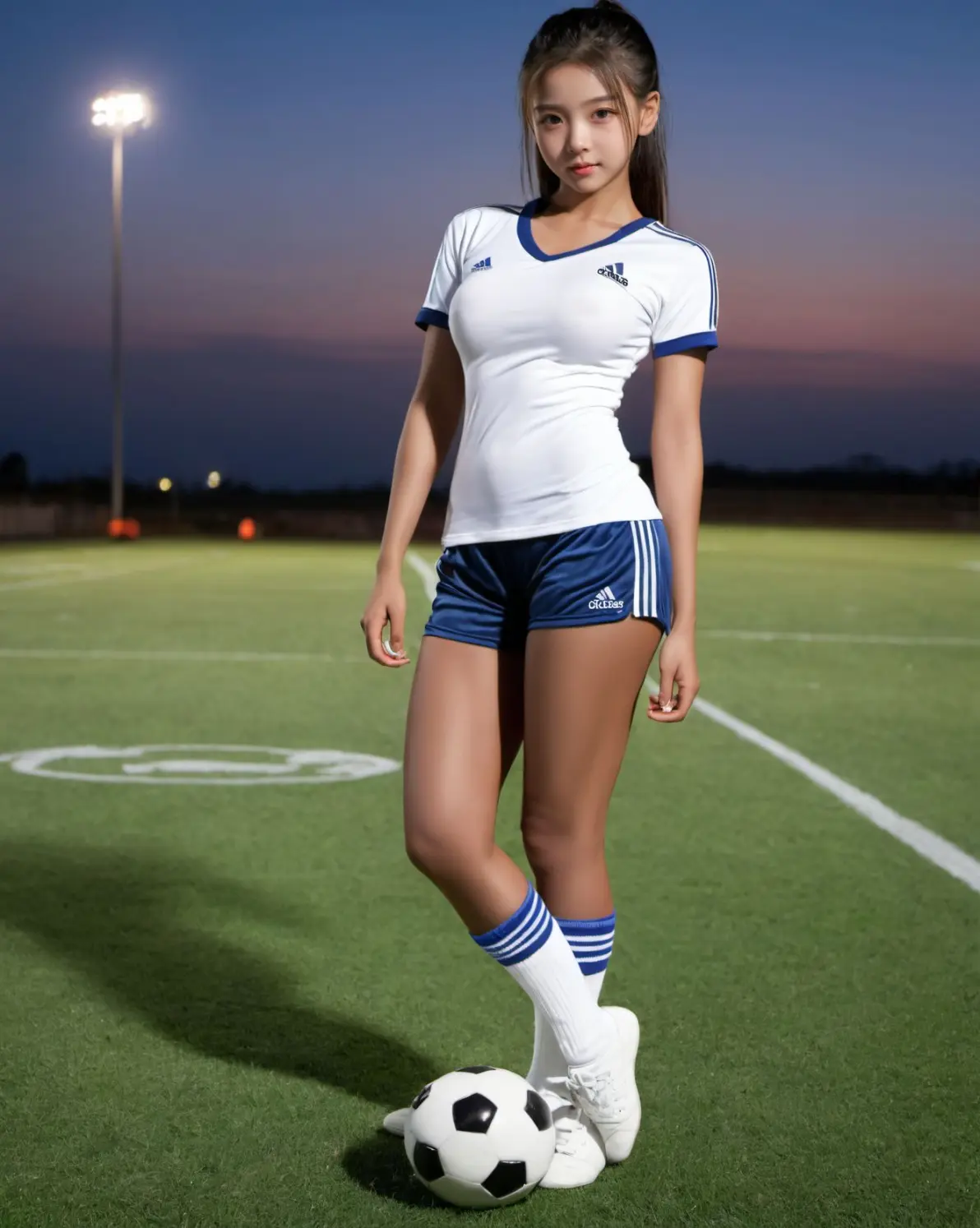 优秀的女足球员在比赛中奉献精彩表现